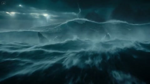 Sea Serpent vs Crab Titan in Storm Ocean