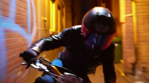 Biker Racing Narrow Alleys