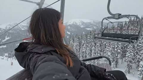 Snowy Owl Chairlift Selfie