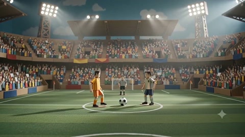 Paper Stadium Football Kickoff