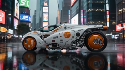 Tokyo Night Run Sci-Fi Car Clip