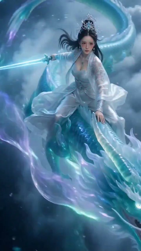 Beautiful Xianxia Girl Ancient Green Dragon