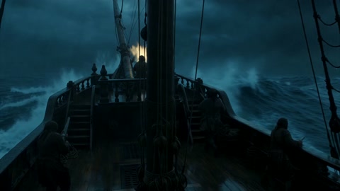 Pirate Ship Storm Ocean