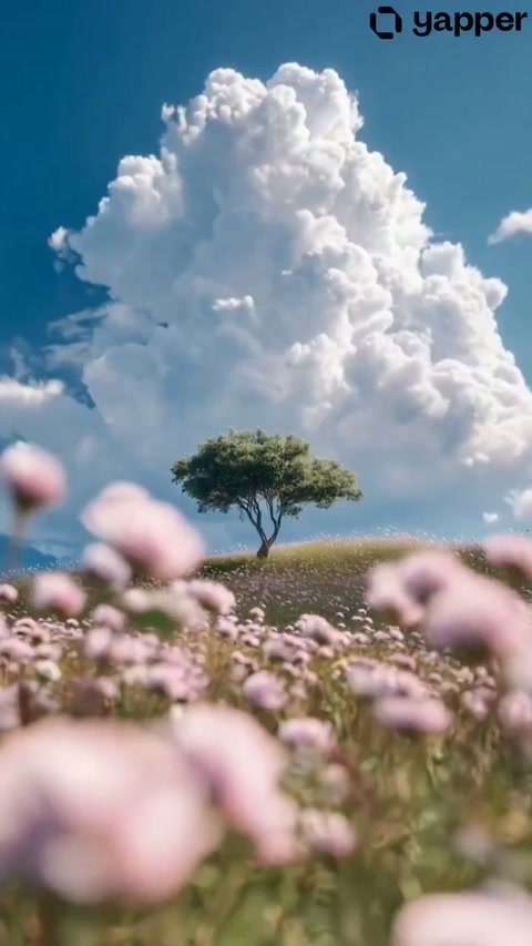 Dreamy Meadow Tree Landscape
