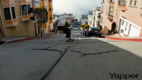 San Francisco Skateboard Downhill FPV