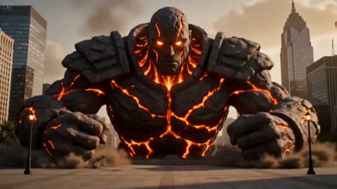 Volcanic Warrior Unleashes City Destruction