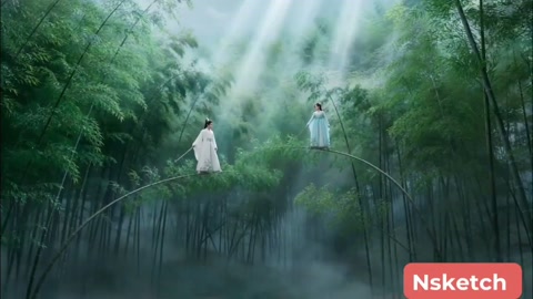 Cinematic Swordmaster in a Moonlit Bamboo Grove