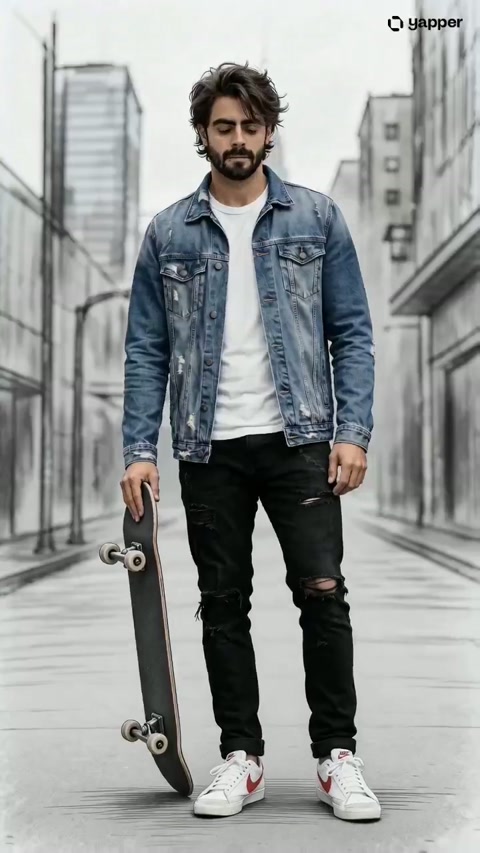 Urban Skateboarder Freestyle Sequence