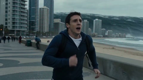 Cinematic Tsunami Action Shot
