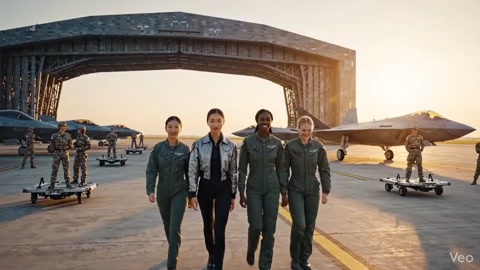 Cinematic Military Airbase Fighter Pilots