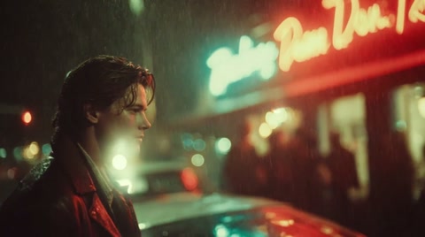 Rainy Walk Through Neon Streets