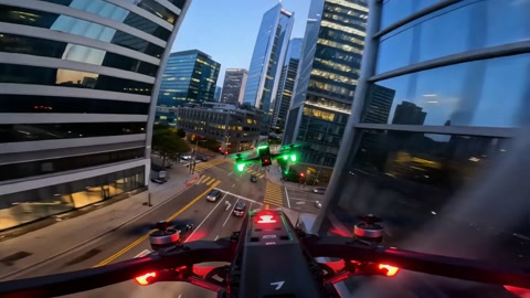 FPV Drone Chase Through City