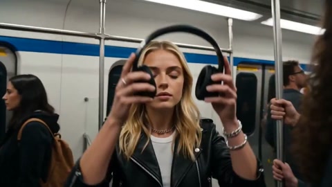 Metro Music Video with Headphones