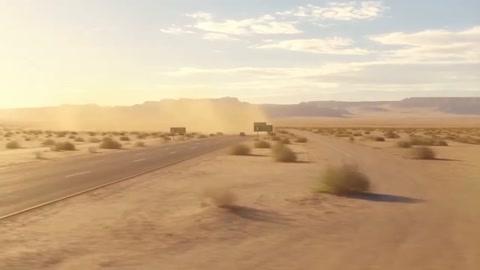 Ultra Wide Panoramic Desert Highway