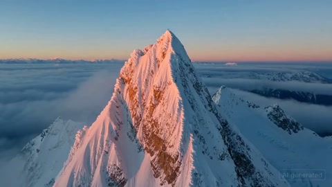 Cinematic Aerial Wingsuit Snow Mountain