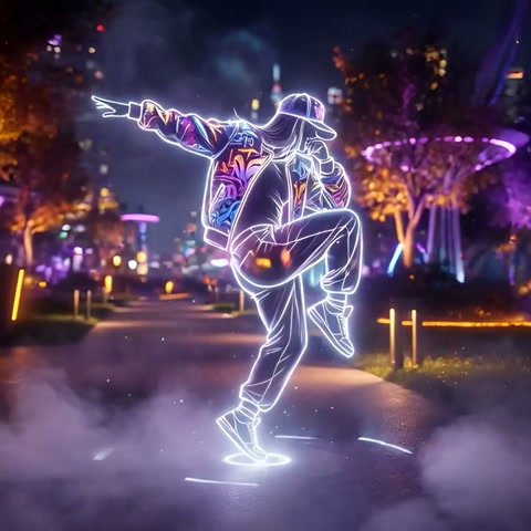 Neon Night City Hip Hop Dancer