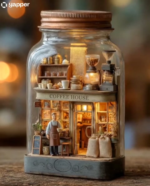 Miniature Coffee Jar Diorama
