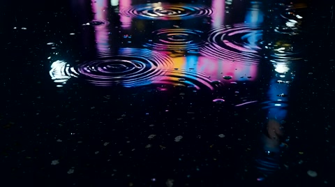 Neon Rainy Street Story