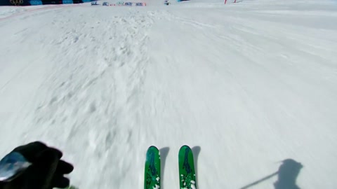 Olympic Downhill Ski POV Multi Shot