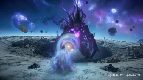 Cosmic Sorceress Fighting Eldrich Titan