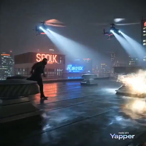 Neon Rooftop Chase Night