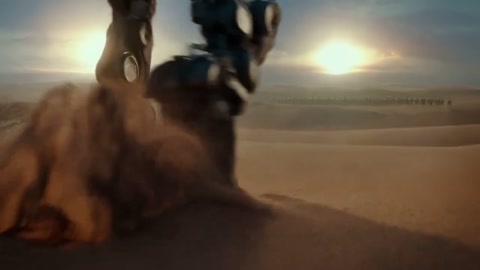 Desert Mech Battlefield Tracking Shot