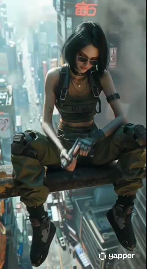 Cyberpunk Megacity Freefall