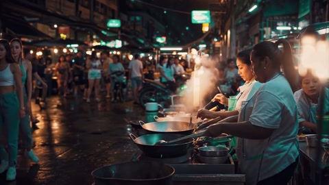 Night Market Steadicam Shot