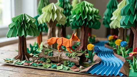 Origami Paper Fox Adventure