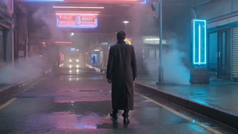 Neon City Rain Walk