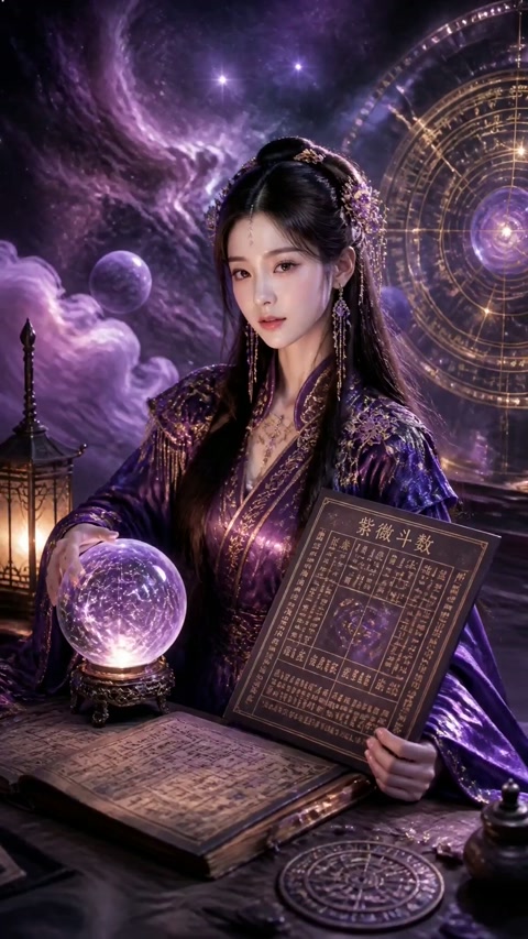 Oriental Fortune Teller with Crystal Ball