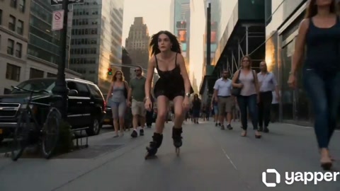 Roller Skater NYC Street Chase