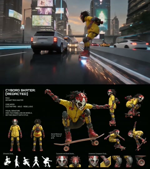 Cyberpunk Skater Megacity Run
