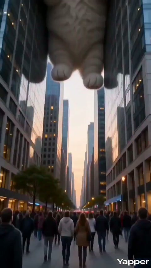 Giant Cat in 8D City