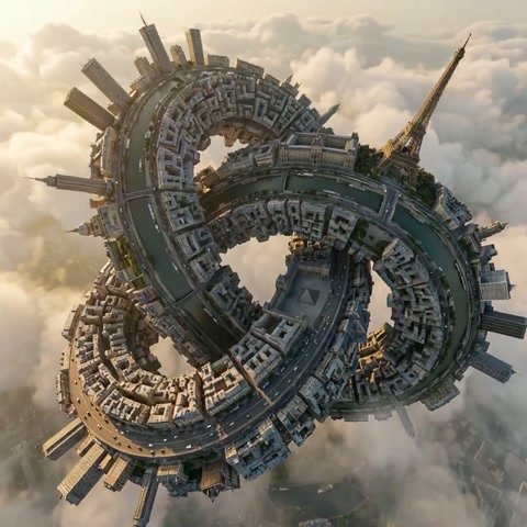 Paris Surreal Trefoil City