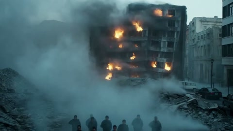 Soldiers Smoke Building Collapse
