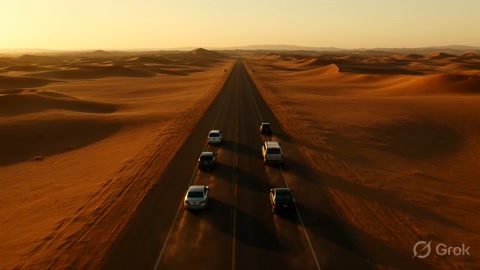 Desert Highway Aerial Shot