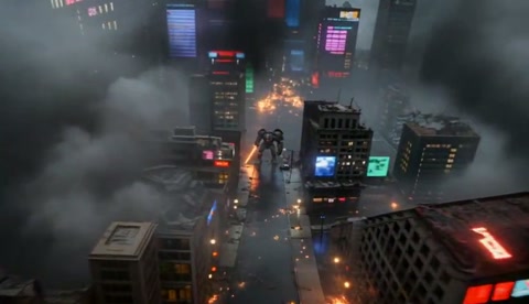 Cyberpunk City Destruction