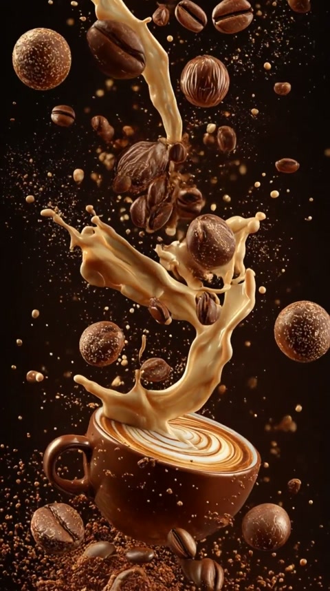 Ultra Cinematic Coffee Elements Splash