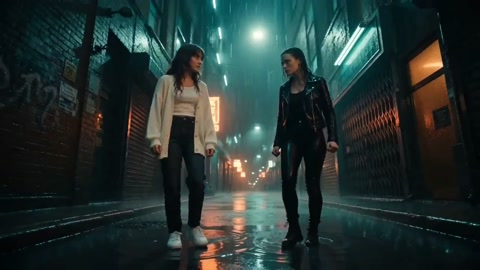 Neon Rain Alley Fight Sequence