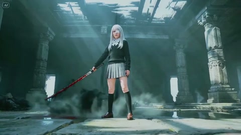 Cursed Schoolgirl Samurai Shadow Slash