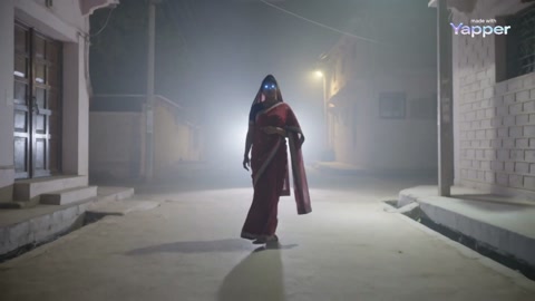 Mysterious Sari Woman - Foggy Indian Street at Night