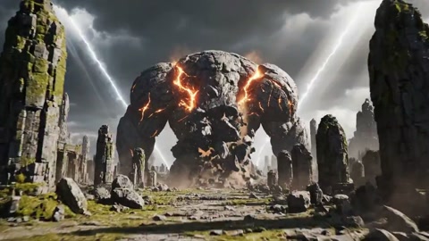 Mountain Sized Stone Titan Awakening