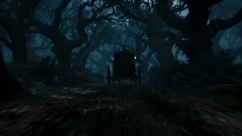 Horse Carriage Forest Scene