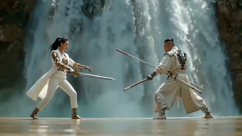 Cyberpunk Wuxia Battle