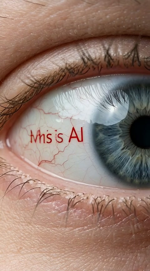 Macro Eye with Biological Text