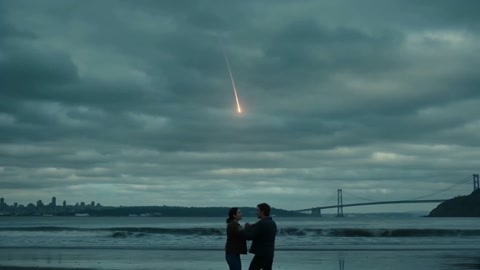 Stormy Coastline Meteor Kiss