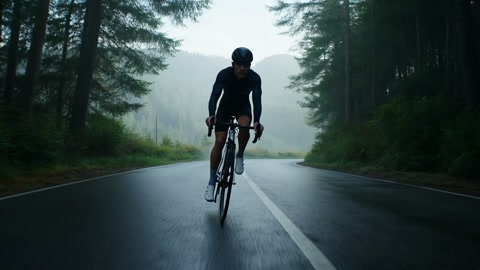 Cyclist Mountain Road - Grok Imagine