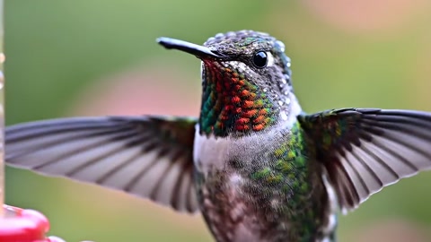 Ruby-Throated Hummingbird Macro Shot