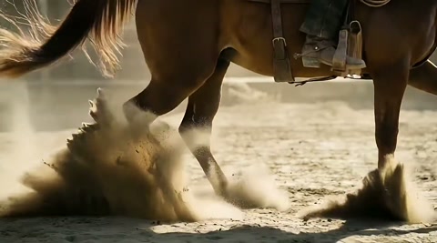 2017989717598277632 Horse Runs Across Frame Suddenly Action Freezes Completely Time Stop